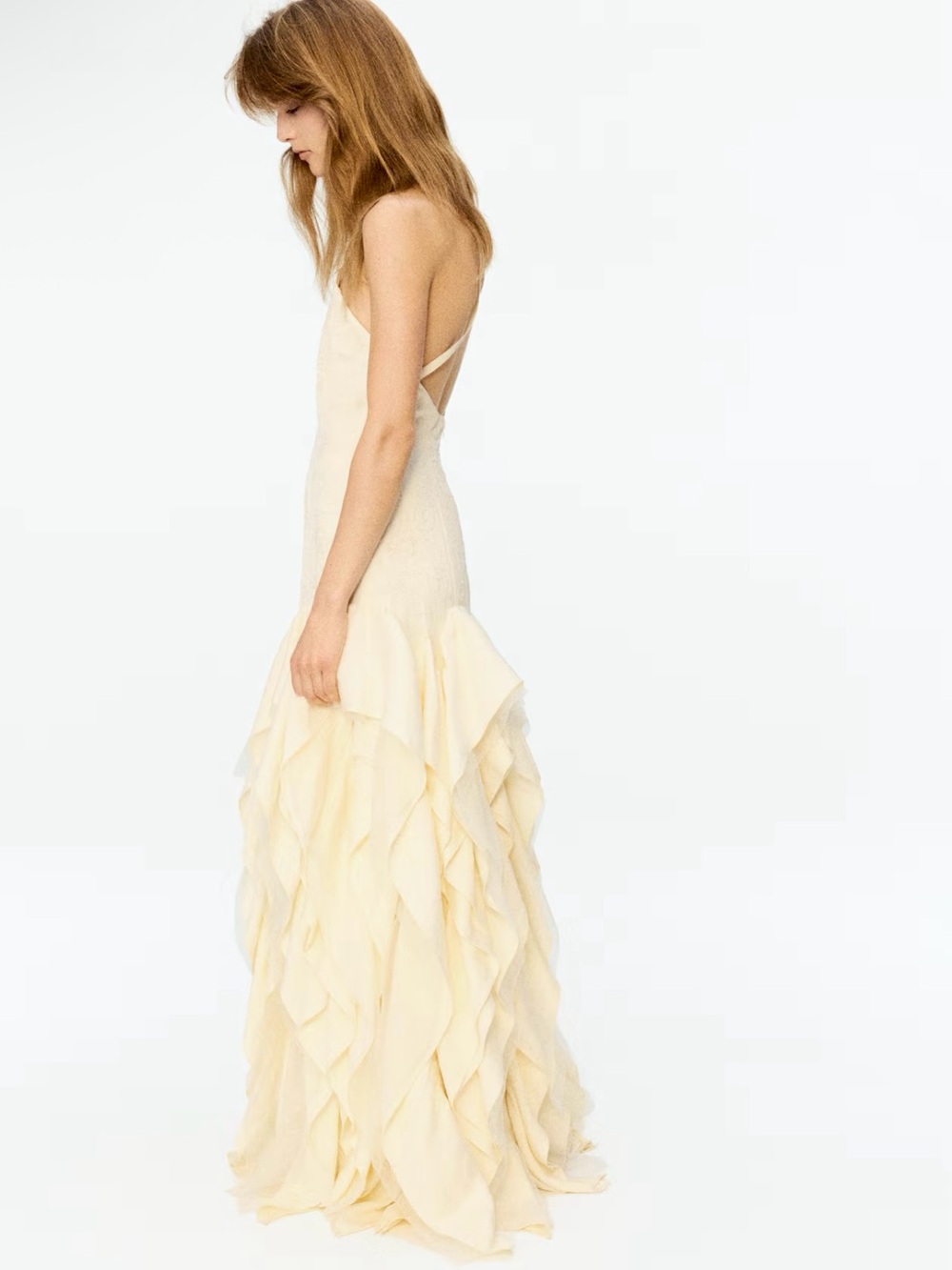 H&M STUDIO
NWT CREAM RUFFLED EMBROIDERED DRESS, PRICE FIRM. - Picture 8 of 13